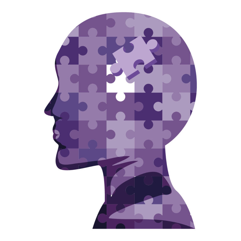 NLP trainingen - paars hoofd gemaakt van puzzelstukjes